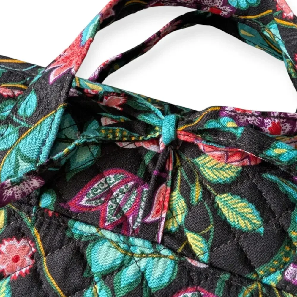 Vera Bradley Iconic Travel Hanging Organizer Vines Floral Print Black Green